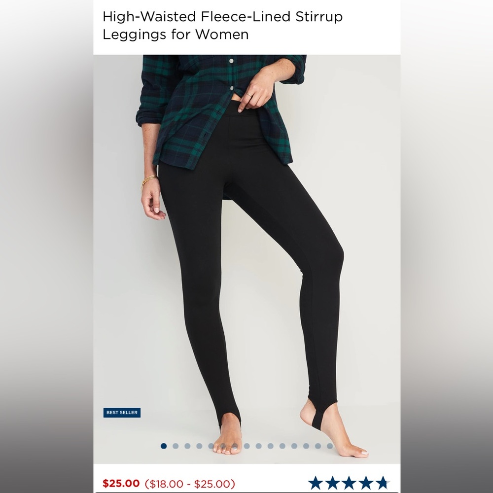 Old Navy High Rise Fleece Lined Stirrup Leggings